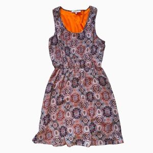 danielrainn Floral Paisley Summer Midi Dress Women’s Size Medium Pink Orange